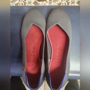 Rothy's Womens Round Toe Flat Ballet Shoes Gray Size 8.5